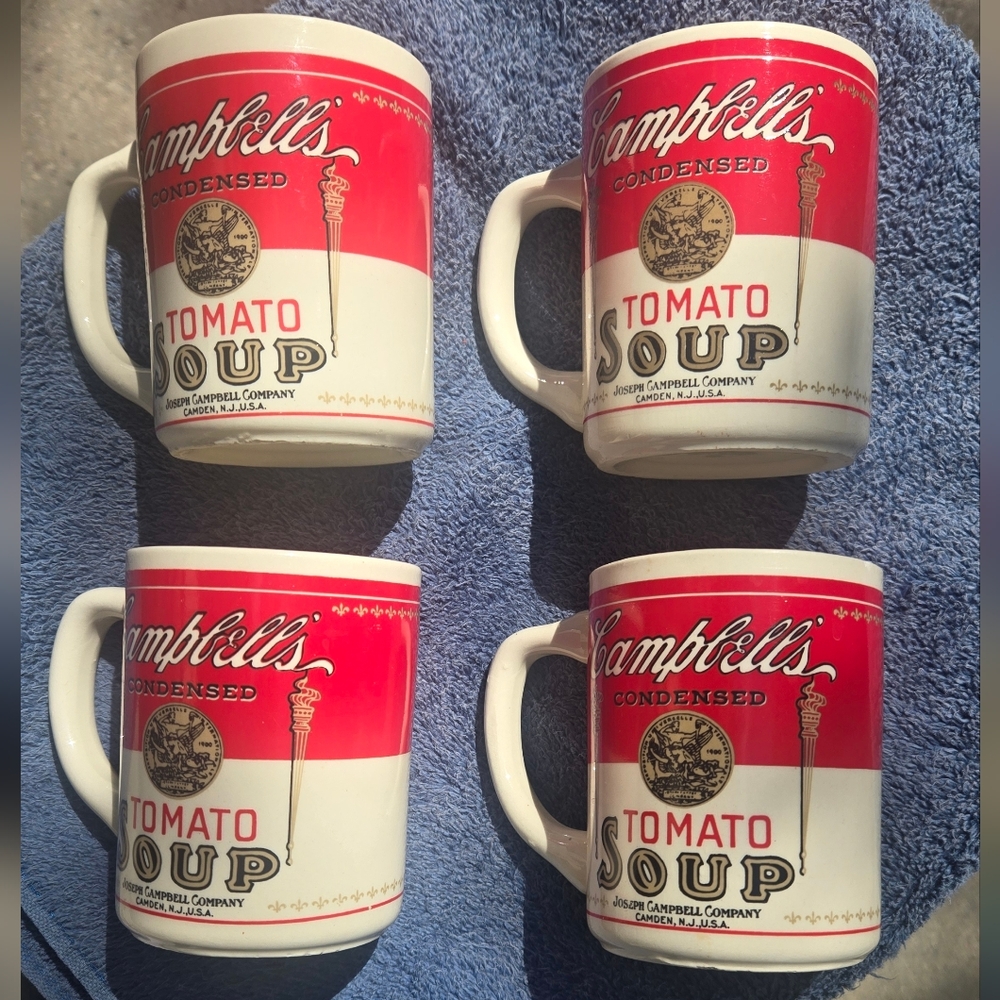 Campbell's Red Tomato Soup Ceramic Mugs - Set of 4